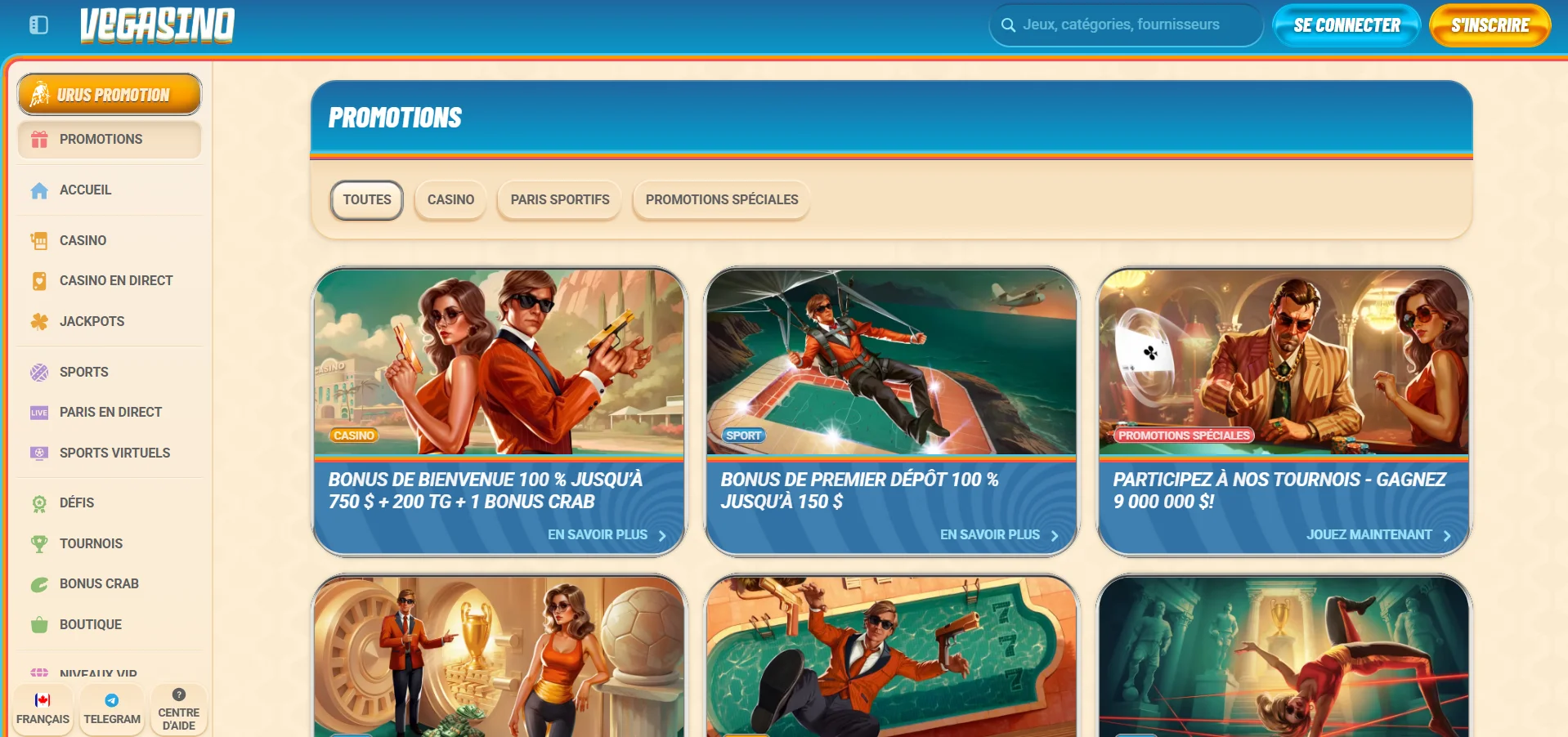 Vegasino casino bonus